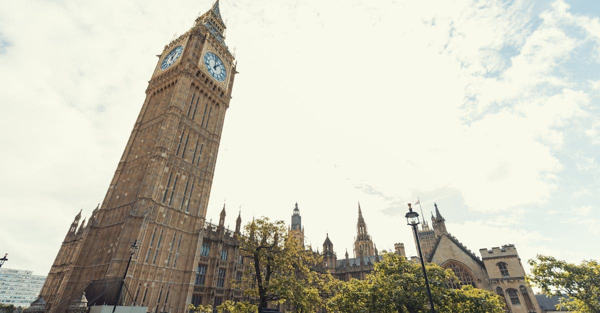 Iconic view of Big Ben and Westminster Palace in London on a sunny day.