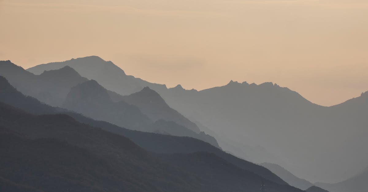 Peaceful view of mountains at sunset in Yangyang, South Korea.