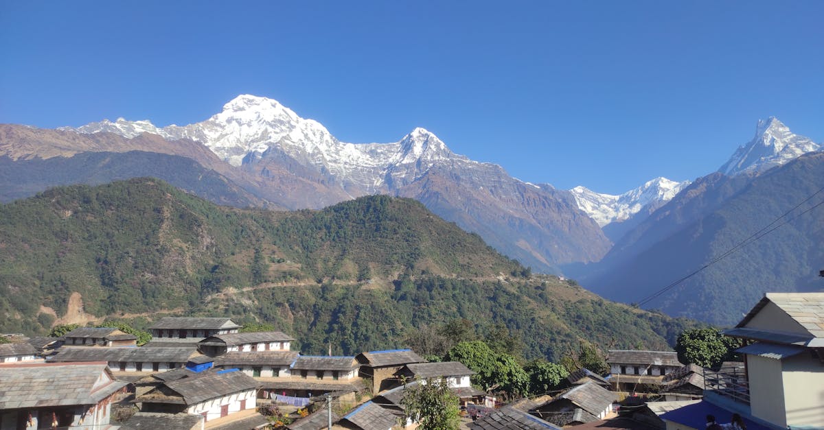 Gorgeous morning view of Ghandruk Village in Nepal, set against the breathtaking backdrop of the Annapurna mountains.